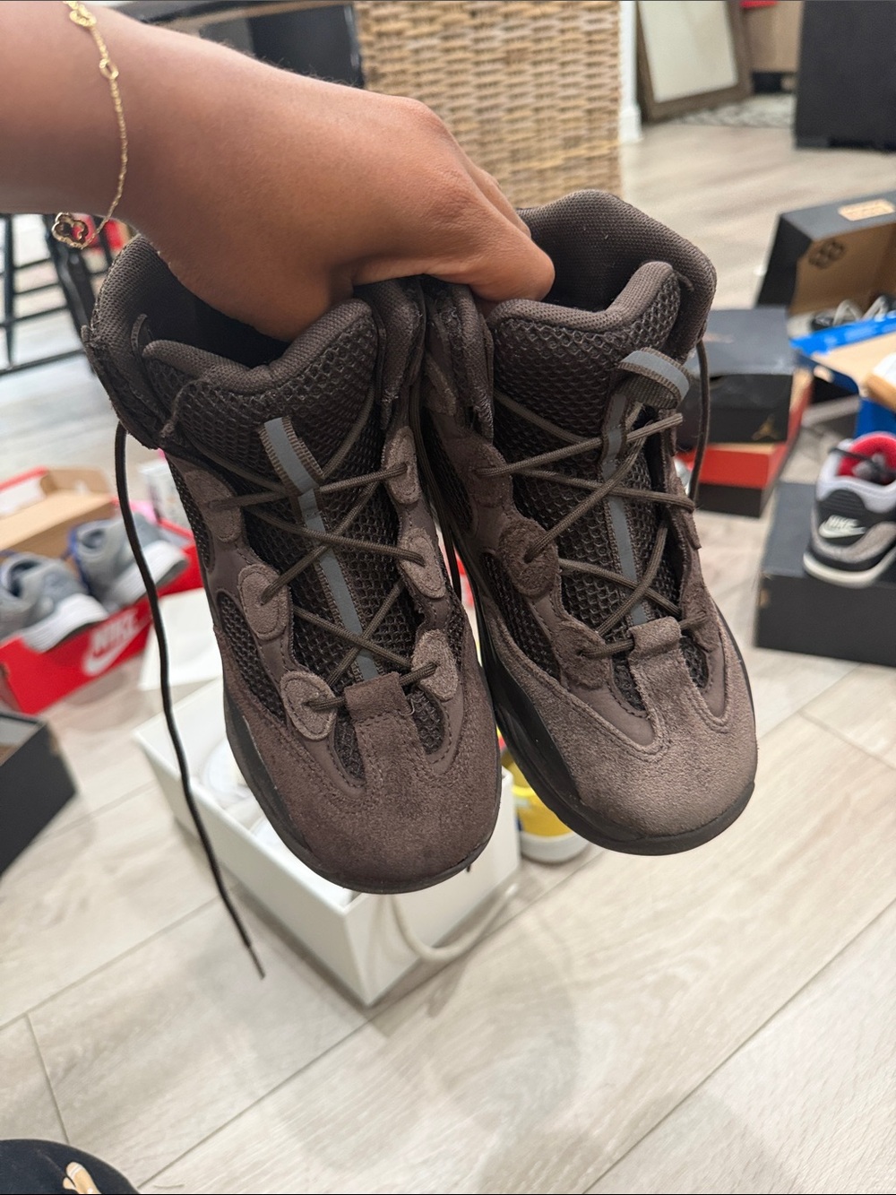 2019 adidas Yeezy Desert Boot Kids 'Oil'